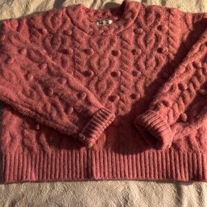John + Jenn Textured Pink Sweater